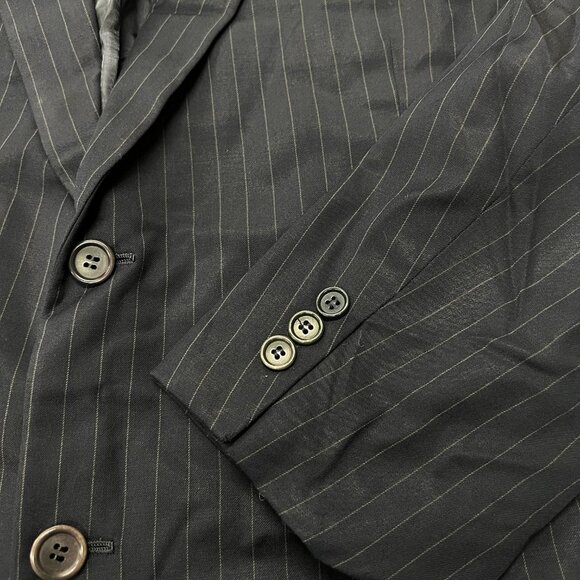 Brooks Brothers Sport Suit Jacket Blazer Mens 44R Wool Blue Pinstripe USA Stripe - Picture 6 of 7